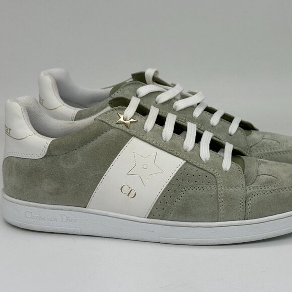 DIOR Star Lace Up Low Top Suede Leather Sneakers Trainers Pastel Peyote - Picture 8 of 16